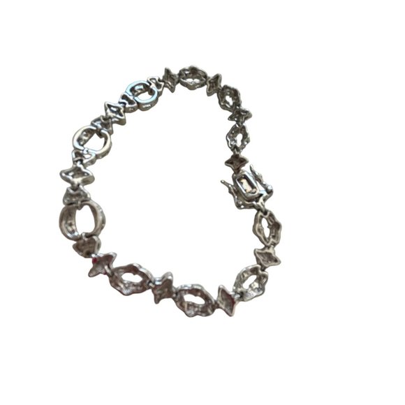 Silver Tone Rhinestone Bracelet - Picture 8 of 12
